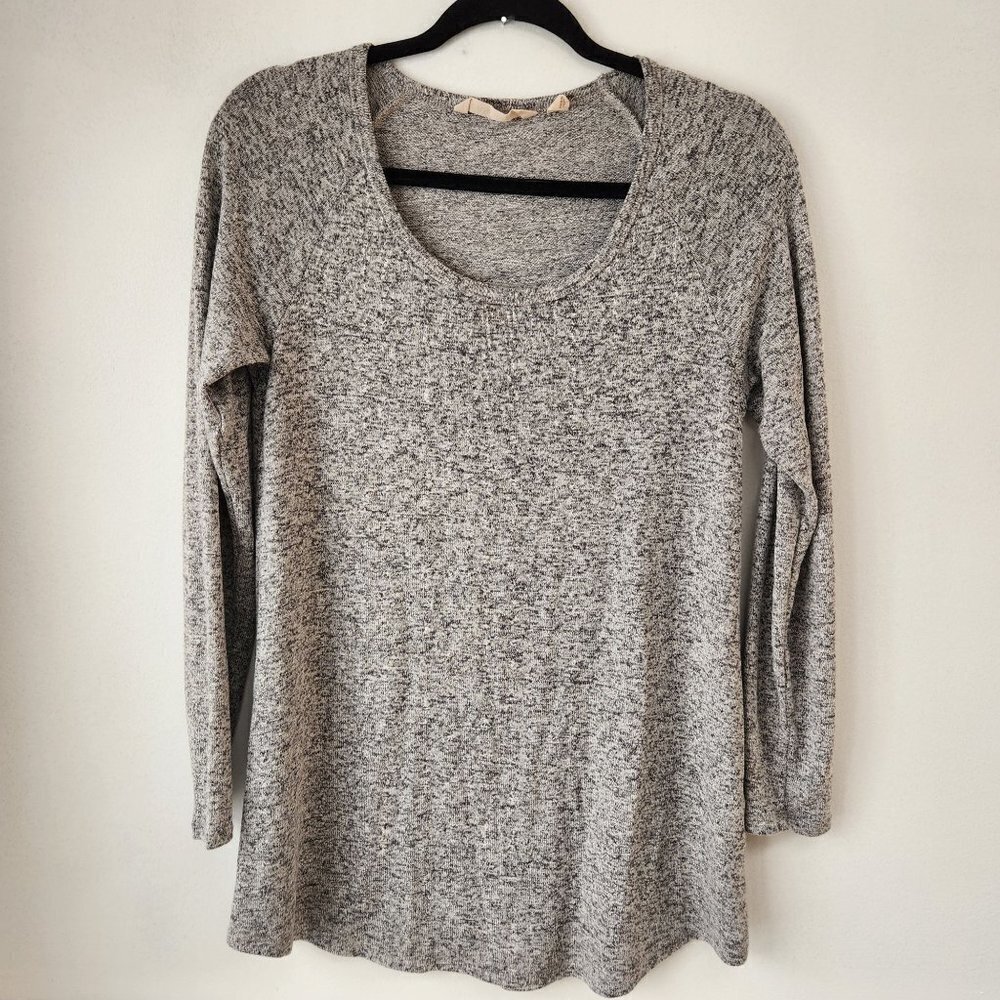 Soft Surroundings Viscose Scoop Neck Long Sleeve Long Line Knit Tee Shirt S